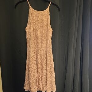 Alya Light Pink Lace Mini Dress